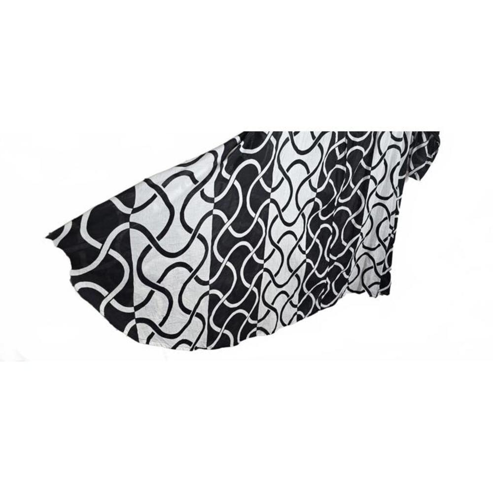 Step in Style 2X Black and White Patterned Long Sleeve Dress 100% Cotton - Picture 3 of 14